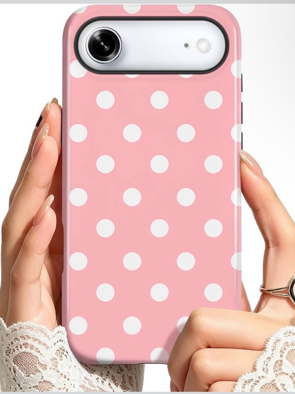 Pink Polka Dot Protective Phone Case - Stylish Soft Touch